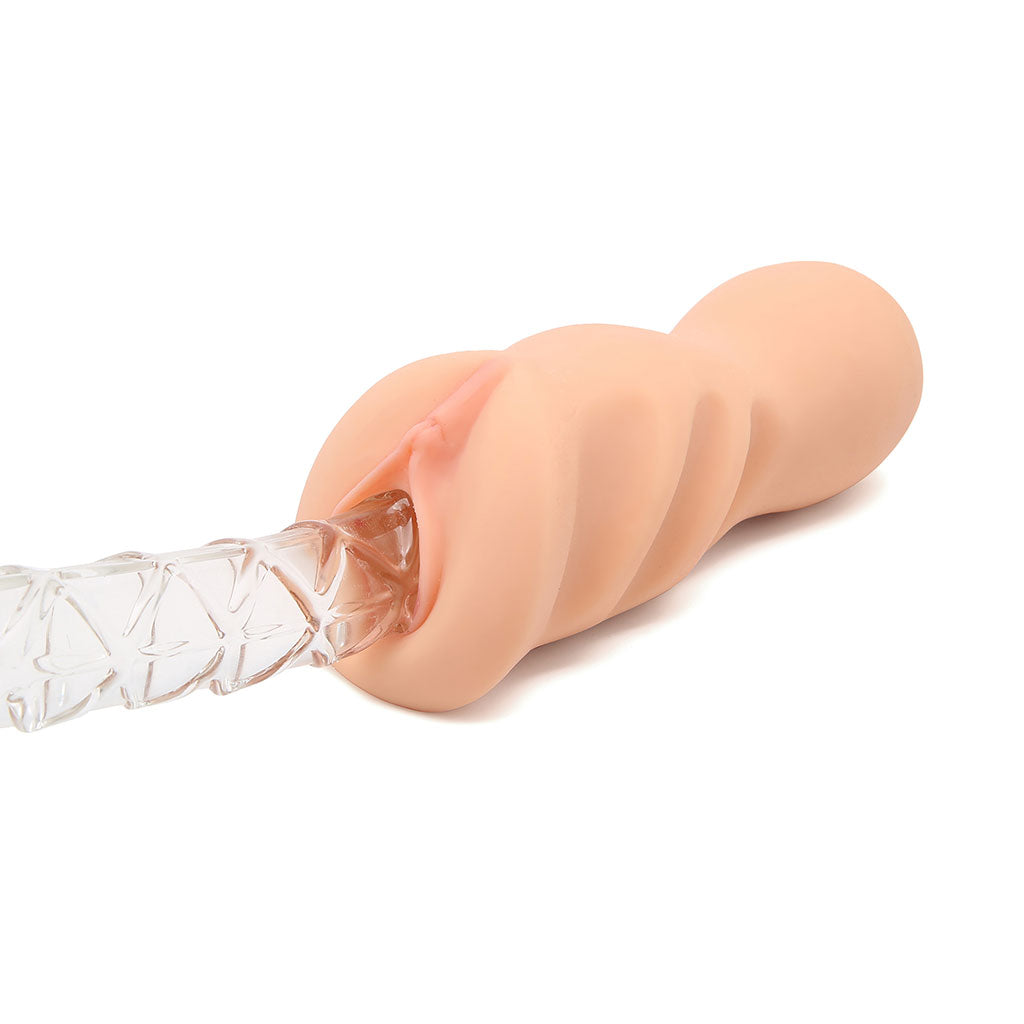 260g Realistic Visible Inner Lips Handheld Masturbator - LJ12