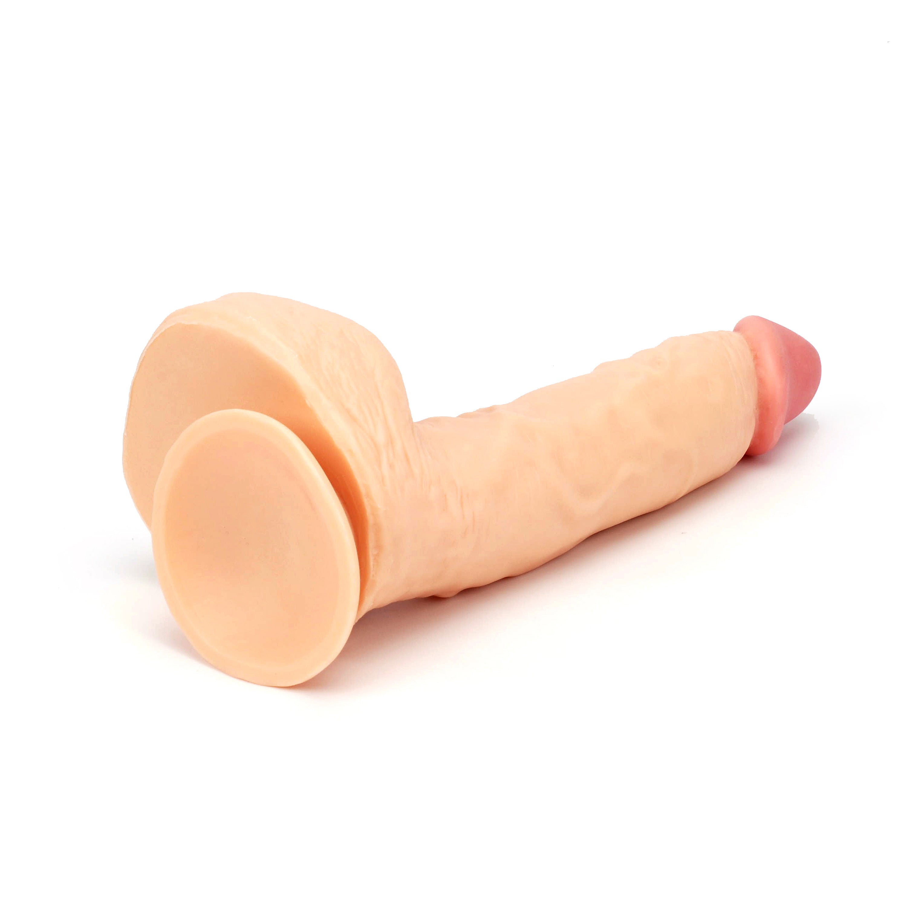 7.75" Classic Girthy Realistic TPE dildo with balls - LJ5110