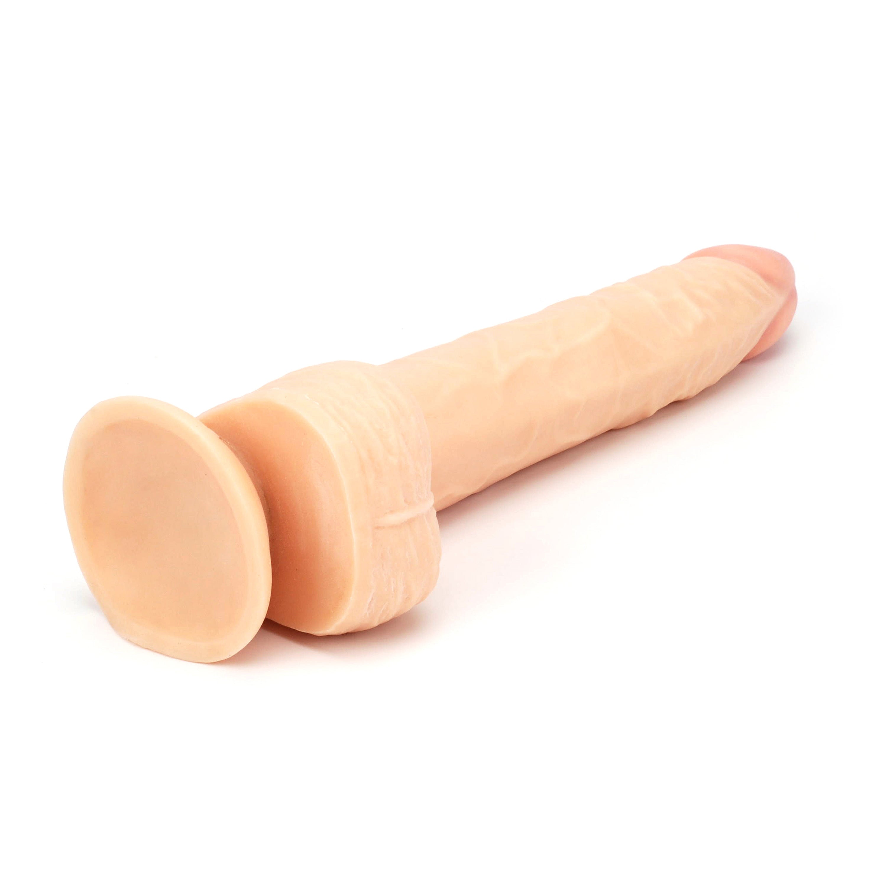 9.25" Extra Girthy Realistic TPE dildo with balls - LJ5115