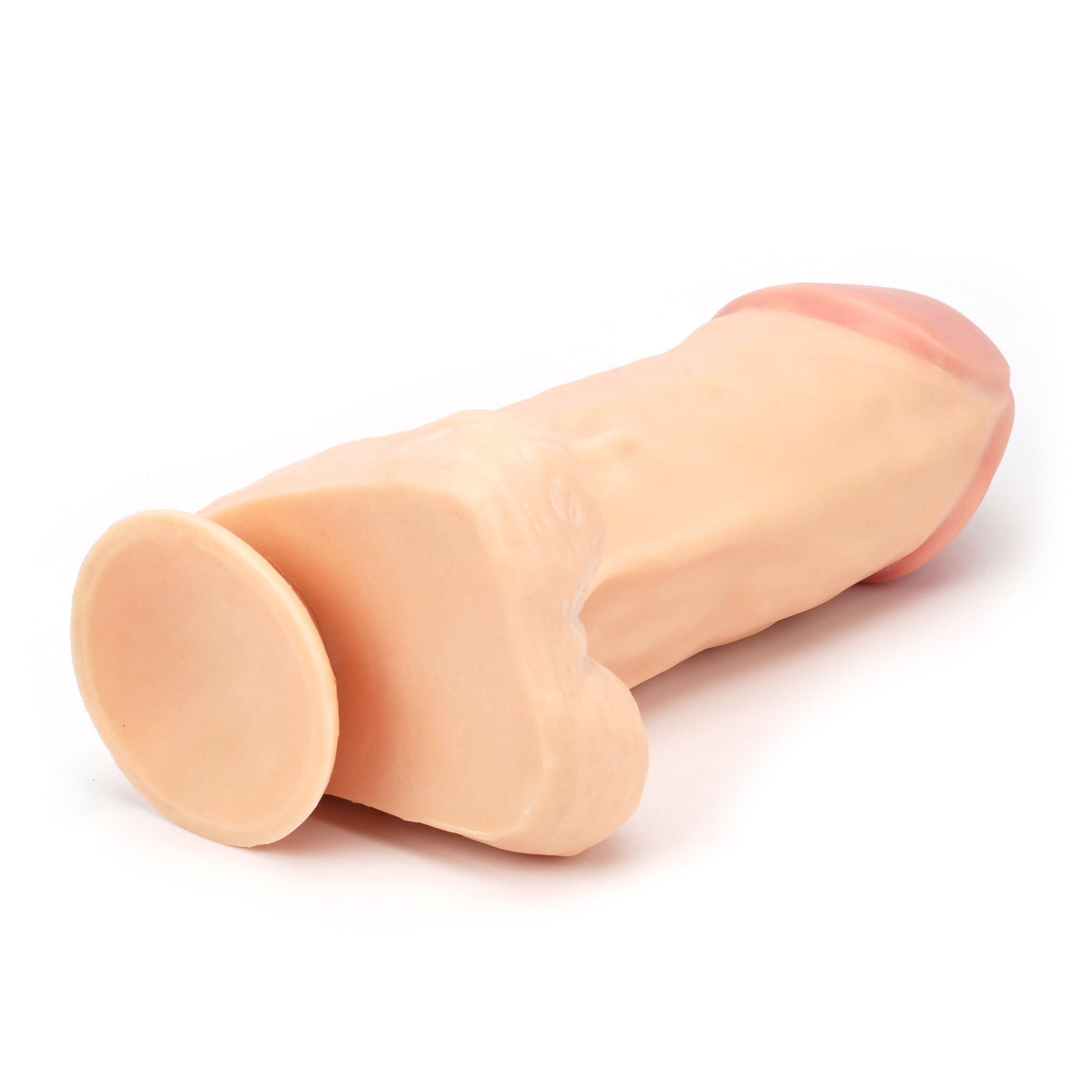 8.5" Fat TPE dildo with balls - LJ5117